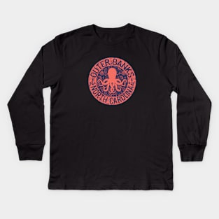 Outer Banks, North Carolina, with Octopus Kids Long Sleeve T-Shirt